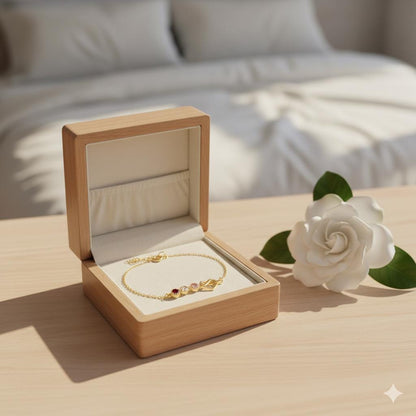 Birthstone Anklet with Heart, Personalized Minimalist Charm, Dainty 925 Silver Gold Plated, Custom Anniversary Gift for Her, Christmas Gift