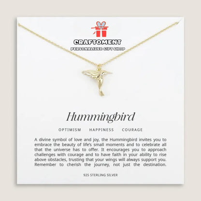 Gold Plated Hummingbird Necklace for Women, Dainty Minimalist Jewelry, Everyday Charm Pendant, Handmade Gift, 925 Silver Chain Options