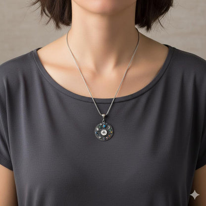 Unisex Moon and Stars Cosmic Necklace, Gold Plated Sterling Silver, Minimalist Charm Pendant, Gift for Him or Her, Anniversary Daily Jewelry