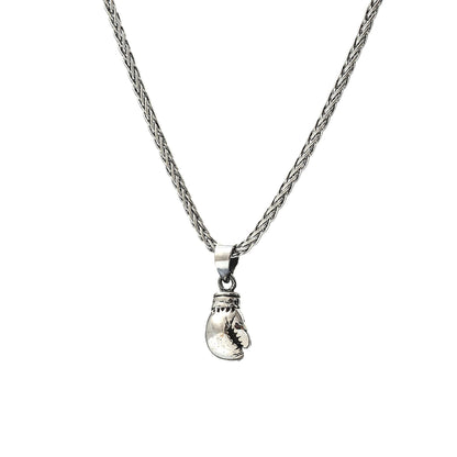 Unisex Heavy Silver Boxing Glove Pendant, Silver Boxing Charm, Silver Kickboxing Charm, Fighter Necklace, Gift for Boyfriend, Cancer Survive