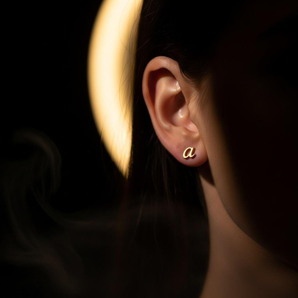 Minimalist 18k Gold Plated Sterling Silver Initial Earrings, Lowercase Letter Earrings, Gold Stud Earrings, Mother's Day Gift, Mom Gift