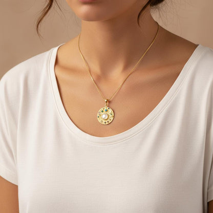 Unisex Moon and Stars Cosmic Necklace, Gold Plated Sterling Silver, Minimalist Charm Pendant, Gift for Him or Her, Anniversary Daily Jewelry