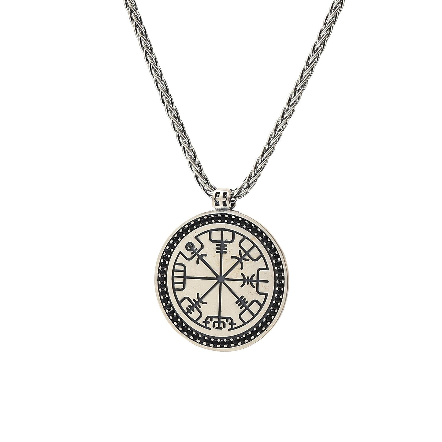Vegvisir Necklace, Viking Compass Rune Pendant, Norse Runes Amulet, Sterling Silver Viking Jewelry, Protection Necklace, Norse Mythology