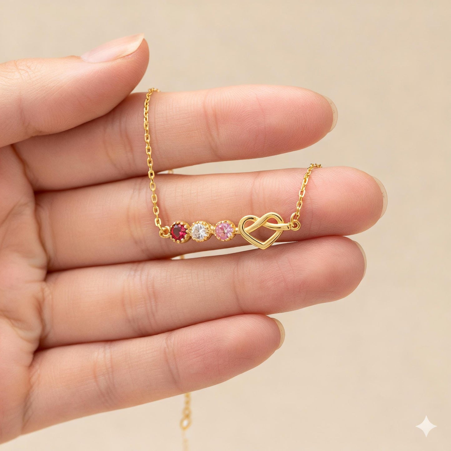 Birthstone Anklet with Heart, Personalized Minimalist Charm, Dainty 925 Silver Gold Plated, Custom Anniversary Gift for Her, Christmas Gift