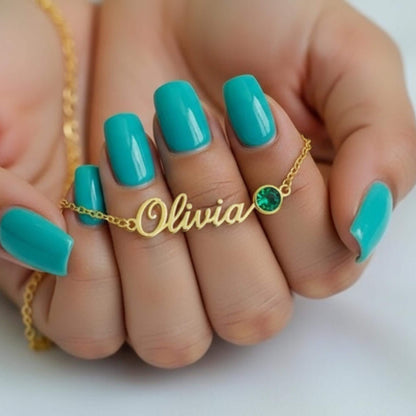 Customizable Birthstone Name Anklet: Dainty Adjustable Foot Jewelry in Silver or Gold