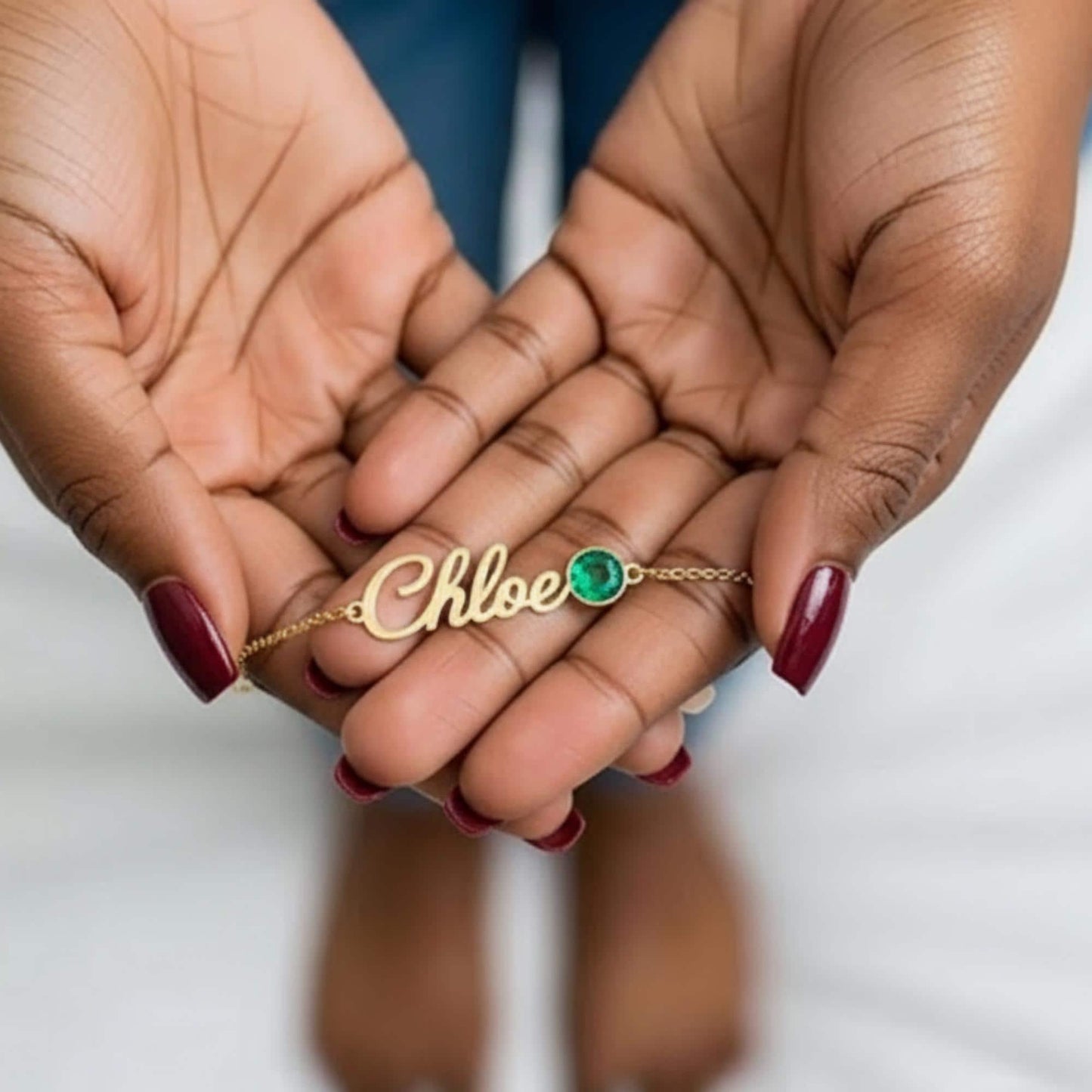 Customizable Birthstone Name Anklet: Dainty Adjustable Foot Jewelry in Silver or Gold