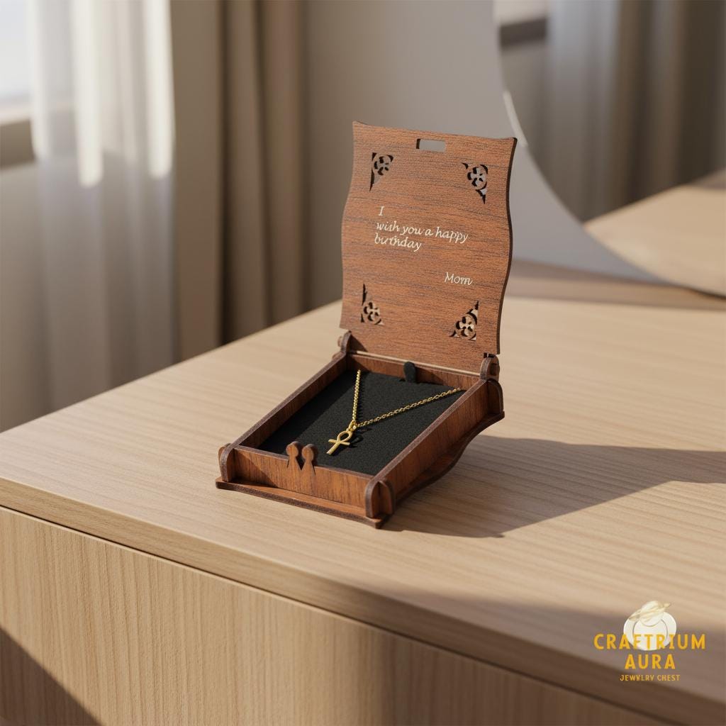 Minimalist Egyptian Ankh Cross Necklace, 925 Silver Gold Plated, Symbol of Life Jewelry, Custom Length Cultural Gift for Her, Christmas Gift