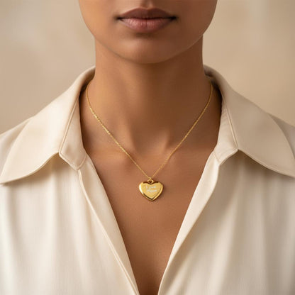 Minimalist Flat Heart Necklace, Dainty 925 Sterling Silver Gold Plated Custom Length Chain, Simple Heart Charm Jewelry Gift for Her