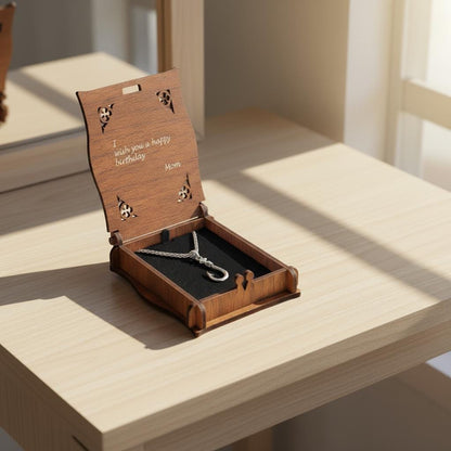 Fisherman’s Hook Pendant Necklace, 925 Silver Unisex Wheat Chain, Minimalist Nautical Boho Jewelry, Personalized Gift, Christmas Gift