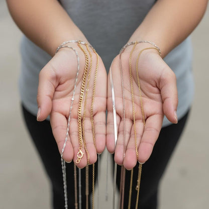 Versatile Sterling Silver Chain Collection, Gold Plated & Rose Gold Necklaces, Perfect for Pendants Layering, Essential Jewelry Gift for Her