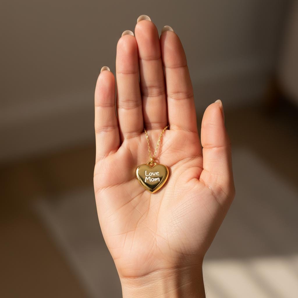 Minimalist Flat Heart Necklace, Dainty 925 Sterling Silver Gold Plated Custom Length Chain, Simple Heart Charm Jewelry Gift for Her