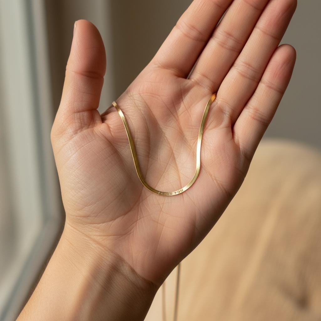 Modern Herringbone Snake Chain, Dainty 925 Sterling Silver Gold Plated, Layering Flat Chain Necklace, Trendy Minimalist Jewelry Gift for Her